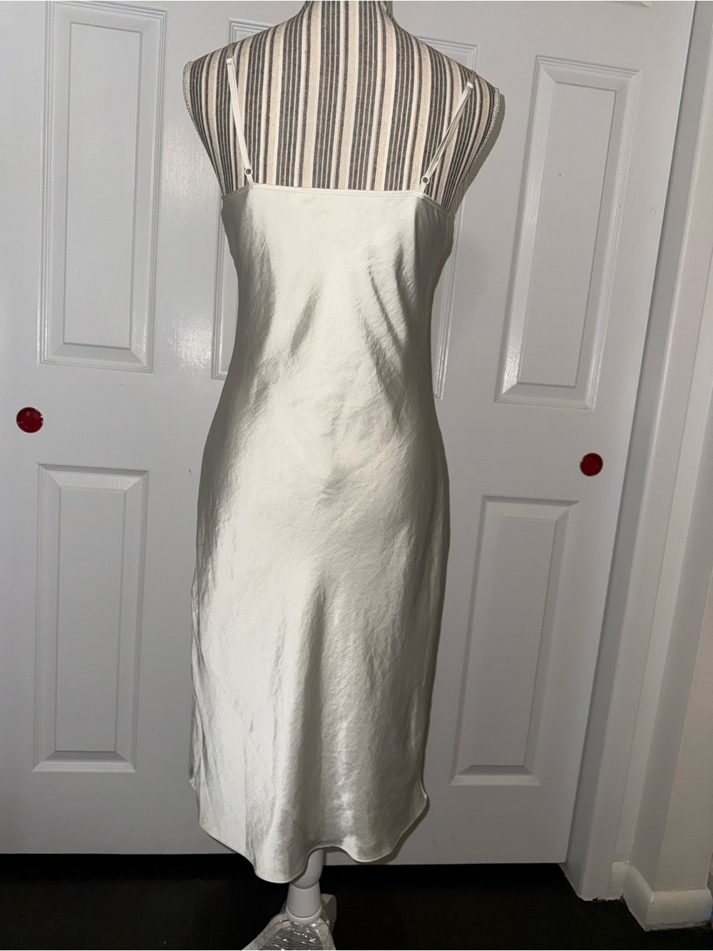 Aritzia Wilfred Ivory Satin Slip Midi Dress XXXL - Picture 5 of 13